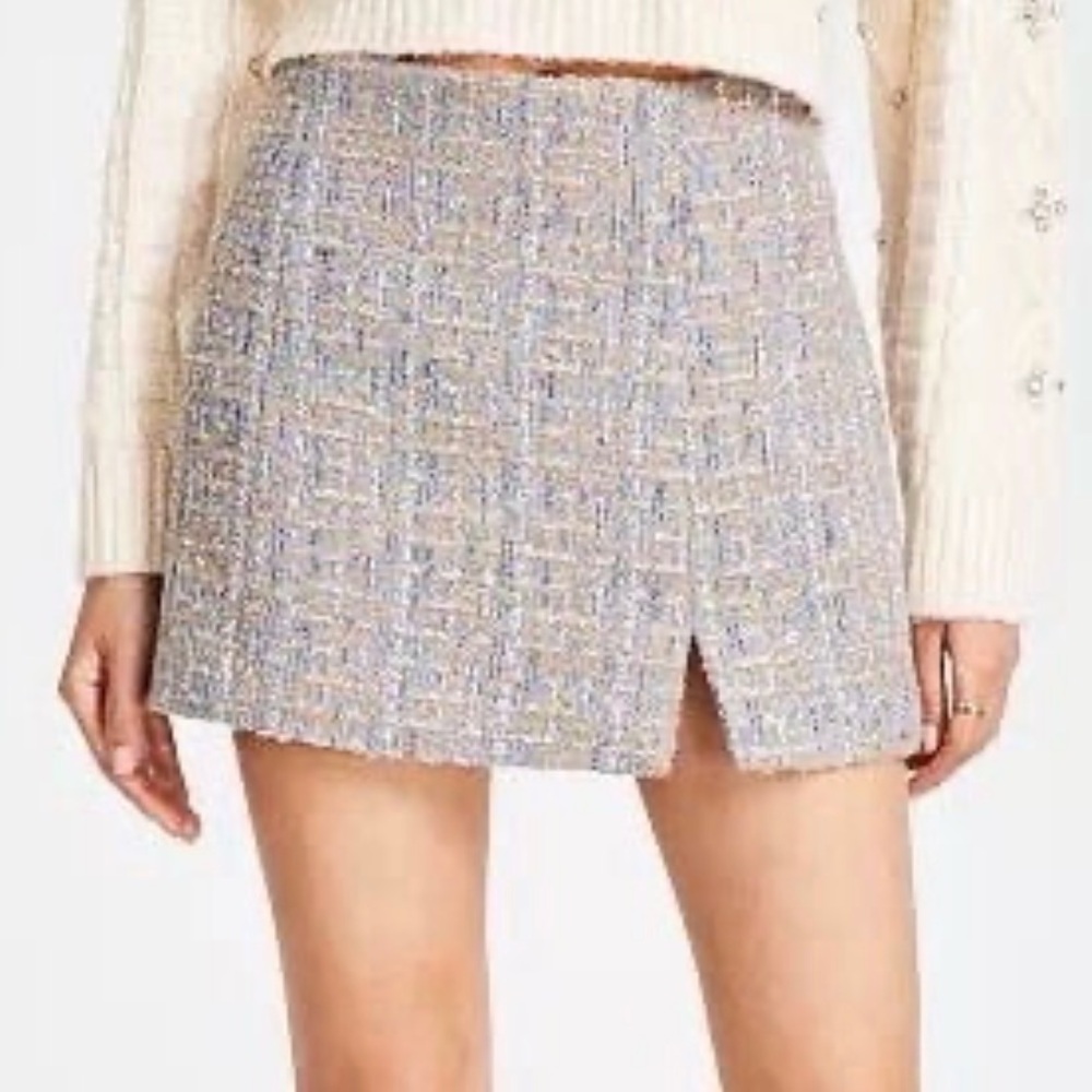 ASTR the Label Covina Tweed Mini Skirt New With Tags Size XL